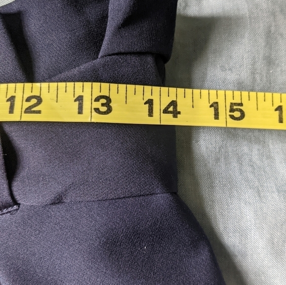 ENGLISH Factory High Rise Navy Blue Paper Bag Waist Pants M Ruffle - Picture 5 of 10